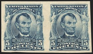 Sale 1166, Lot 926, 1902-08 Issues (Scott 300-320), 5c Blue, Imperforate (315) Sale 1166, Lot 926, 1902-08 Issues (Scott 300-320)