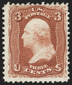 Sale 1172, Lot 538, 1861-68 Issues, 1875 Re-Issue (Scott 65-105), 3c Brown Red, Re-Issue (104) Sale 1172, Lot 538, 1861-68 Issues, 1875 Re-Issue (Scott 65-105)