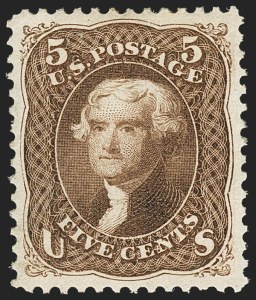 Sale 1172, Lot 539, 1861-68 Issues, 1875 Re-Issue (Scott 65-105)