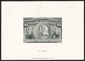 Sale 1179, Lot 2052, Essays, Proofs and Specimens: Bank Notes thru 1902 Issue