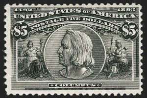 Sale 1179, Lot 2280, $1.00-$5.00 1893 Columbian Issue (Scott 241-245), $5.00 Columbian (245) Sale 1179, Lot 2280, $1.00-$5.00 1893 Columbian Issue (Scott 241-245)
