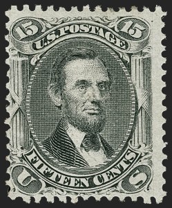 Sale 1187, Lot 157, 1867-68 Grilled Issue (Scott 79-101), 15c Black, E. Grill (91) Sale 1187, Lot 157, 1867-68 Grilled Issue (Scott 79-101)