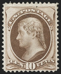 Sale 1187, Lot 246, 1870-71 National Bank Note Co. Ungrilled Issue (Scott 145-155), 10c Brown (150) Sale 1187, Lot 246, 1870-71 National Bank Note Co. Ungrilled Issue (Scott 145-155)
