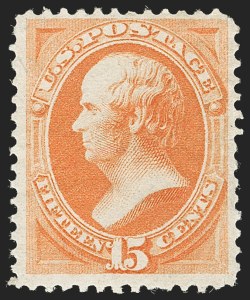 Sale 1187, Lot 248, 1870-71 National Bank Note Co. Ungrilled Issue (Scott 145-155), 15c Bright Orange (152) Sale 1187, Lot 248, 1870-71 National Bank Note Co. Ungrilled Issue (Scott 145-155)