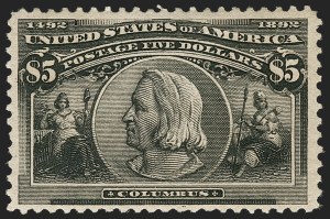 Sale 1187, Lot 384, 1893 Columbian Issue (Scott 230-245), $5.00 Columbian (245) Sale 1187, Lot 384, 1893 Columbian Issue (Scott 230-245)