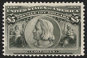 Sale 1187, Lot 385, 1893 Columbian Issue (Scott 230-245), $5.00 Columbian (245) Sale 1187, Lot 385, 1893 Columbian Issue (Scott 230-245)