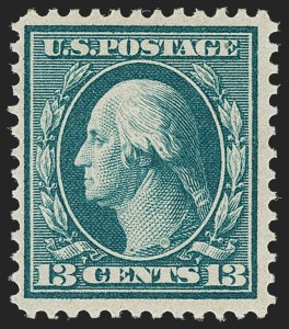 Sale 1187, Lot 536, 1909 Bluish Paper Issue (Scott 357-366), 13c Bluish Green, Bluish (365) Sale 1187, Lot 536, 1909 Bluish Paper Issue (Scott 357-366)