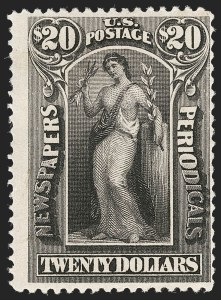 Sale 1187, Lot 762, Newspapers and Periodicals, $20.00 Slate, 1895 Issue (PR111) Sale 1187, Lot 762, Newspapers and Periodicals