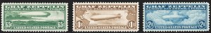 Sale 1192, Lot 657, Air Post, Graf Zeppelin Issue (Scott C13-C15)