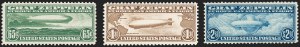 Sale 1192, Lot 662, Air Post, Graf Zeppelin Issue (Scott C13-C15)