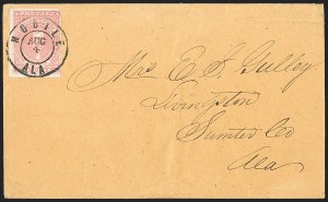 Sale 1192, Lot 950, Confederate States: General Issues on-Cover, Lithograph Issues