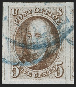 Sale Number 1197, Lot Number 1515, 5c 1847 Issue (Scott 1) Sale Number 1197, Lot Number 1515, 5c 1847 Issue (Scott 1)