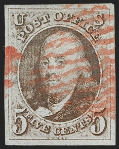 Sale 1197, Lot 1517, 5c 1847 Issue (Scott 1)