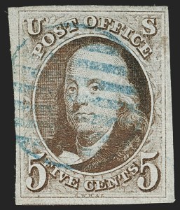 Sale 1197, Lot 1525, 5c 1847 Issue (Scott 1)