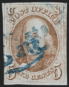 Sale 1197, Lot 1532, 5c 1847 Issue (Scott 1)