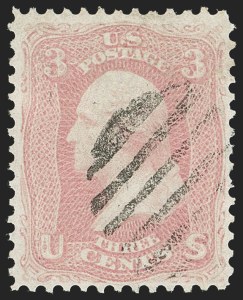 Sale 1197, Lot 1649, 1861-66 Issue (Scott 56-78), 3c Pink (64) Sale 1197, Lot 1649, 1861-66 Issue (Scott 56-78)