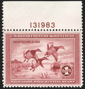 Sale 1197, Lot 2242, Hunting Permits, $1.00 1935 Hunting Permit (RW2) Sale 1197, Lot 2242, Hunting Permits