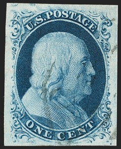 Sale 1199, Lot 1027, 1c 1851-56 Issue (Scott 5-9)