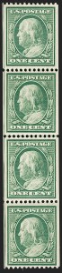 Sale 1202, Lot 2318, 1908-12 Perf 12 Vertical Coils, Double-Line Watermark (Scott 348-351)