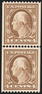 Sale Number 1202, Lot Number 2333, 1908-12 Perf 12 Vertical Coils, Double-Line Watermark (Scott 348-351) Sale Number 1202, Lot Number 2333, 1908-12 Perf 12 Vertical Coils, Double-Line Watermark (Scott 348-351)