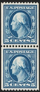 Sale Number 1202, Lot Number 2341, 1908-12 Perf 12 Vertical Coils, Double-Line Watermark (Scott 348-351)
