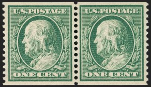 Sale Number 1202, Lot Number 2347, 1908-12 Perf 12 Horizontal Coils, Double-Line Watermark (Scott 352-356) Sale Number 1202, Lot Number 2347, 1908-12 Perf 12 Horizontal Coils, Double-Line Watermark (Scott 352-356)