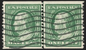 Sale 1202, Lot 2349, 1908-12 Perf 12 Horizontal Coils, Double-Line Watermark (Scott 352-356)