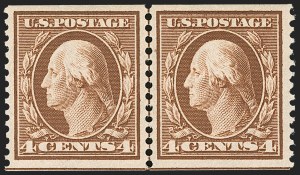 Sale Number 1202, Lot Number 2356, 1908-12 Perf 12 Horizontal Coils, Double-Line Watermark (Scott 352-356) Sale Number 1202, Lot Number 2356, 1908-12 Perf 12 Horizontal Coils, Double-Line Watermark (Scott 352-356)