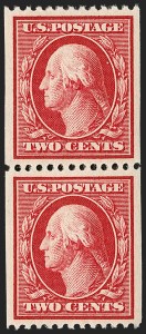 Sale Number 1202, Lot Number 2384, 1910 Perf 12 Vertical Coils, Single-Line Watermark (Scott 385-386) Sale Number 1202, Lot Number 2384, 1910 Perf 12 Vertical Coils, Single-Line Watermark (Scott 385-386)