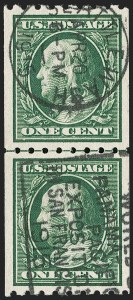Sale 1202, Lot 2403, 1910 Perf 8.5 Vertical Coils, Single-Line Watermark (Scott 390-391)
