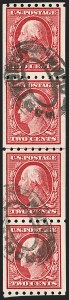 Sale 1202, Lot 2409, 1910 Perf 8.5 Vertical Coils, Single-Line Watermark (Scott 390-391)