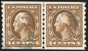 Sale 1202, Lot 2435, 1910-13 Perf 8.5 Horizontal Coils, Single-Line Watermark (Scott 392-396)