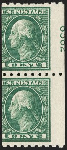 Sale 1202, Lot 2446, 1912 Perf 8.5 Coils, Single-Line Watermark (Scott 410-413)