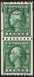 Sale 1202, Lot 2449, 1912 Perf 8.5 Coils, Single-Line Watermark (Scott 410-413)