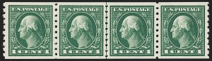 Sale 1202, Lot 2456, 1912 Perf 8.5 Coils, Single-Line Watermark (Scott 410-413)