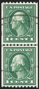 Sale 1202, Lot 2473, 1914 Perf 10 Vertical Coils, Single-Line Watermark (Scott 441-442)