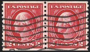 Sale 1202, Lot 2490, 1914 Perf 10 Horizontal Coils, Single-Line Watermark (Scott 443-447)
