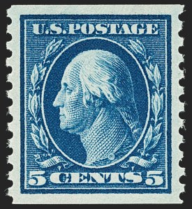 Sale Number 1202, Lot Number 2510, 1914 Perf 10 Horizontal Coils, Single-Line Watermark (Scott 443-447) Sale Number 1202, Lot Number 2510, 1914 Perf 10 Horizontal Coils, Single-Line Watermark (Scott 443-447)