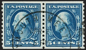 Sale 1202, Lot 2511, 1914 Perf 10 Horizontal Coils, Single-Line Watermark (Scott 443-447)