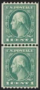 Sale Number 1202, Lot Number 2513, 1915 Perf 10 Vertical Rotary Press Coils, Single-Line Watermark (Scott 448-449)