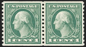 Sale Number 1202, Lot Number 2531, 1915 Perf 10 Horizontal Rotary Press Coils, Single-Line Watermark (Scott 450-459) Sale Number 1202, Lot Number 2531, 1915 Perf 10 Horizontal Rotary Press Coils, Single-Line Watermark (Scott 450-459)
