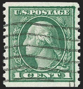Sale Number 1202, Lot Number 2535, 1915 Perf 10 Horizontal Rotary Press Coils, Single-Line Watermark (Scott 450-459) Sale Number 1202, Lot Number 2535, 1915 Perf 10 Horizontal Rotary Press Coils, Single-Line Watermark (Scott 450-459)