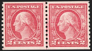 Sale Number 1202, Lot Number 2536, 1915 Perf 10 Horizontal Rotary Press Coils, Single-Line Watermark (Scott 450-459) Sale Number 1202, Lot Number 2536, 1915 Perf 10 Horizontal Rotary Press Coils, Single-Line Watermark (Scott 450-459)