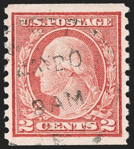 Sale Number 1202, Lot Number 2541, 1915 Perf 10 Horizontal Rotary Press Coils, Single-Line Watermark (Scott 450-459) Sale Number 1202, Lot Number 2541, 1915 Perf 10 Horizontal Rotary Press Coils, Single-Line Watermark (Scott 450-459)