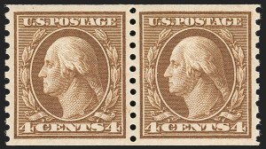 Sale Number 1202, Lot Number 2561, 1915 Perf 10 Horizontal Rotary Press Coils, Single-Line Watermark (Scott 450-459) Sale Number 1202, Lot Number 2561, 1915 Perf 10 Horizontal Rotary Press Coils, Single-Line Watermark (Scott 450-459)