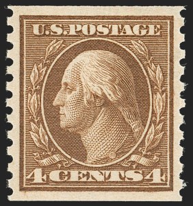 Sale Number 1202, Lot Number 2562, 1915 Perf 10 Horizontal Rotary Press Coils, Single-Line Watermark (Scott 450-459) Sale Number 1202, Lot Number 2562, 1915 Perf 10 Horizontal Rotary Press Coils, Single-Line Watermark (Scott 450-459)