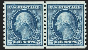Sale Number 1202, Lot Number 2566, 1915 Perf 10 Horizontal Rotary Press Coils, Single-Line Watermark (Scott 450-459)