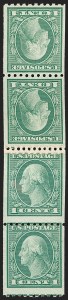 Sale 1202, Lot 2575, 1916-18 Perf 10 Vertical Rotary Press Coils, Unwatermarked (Scott 486-489)