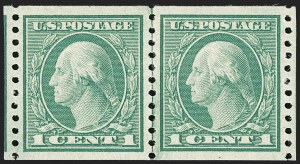 Sale 1202, Lot 2598, 1916-18 Perf 10 Horizontal Rotary Press Coils, Unwatermarked (Scott 490-497)