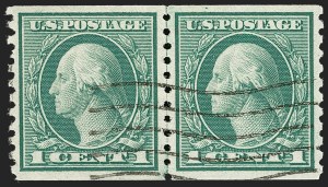 Sale 1202, Lot 2601, 1916-18 Perf 10 Horizontal Rotary Press Coils, Unwatermarked (Scott 490-497)